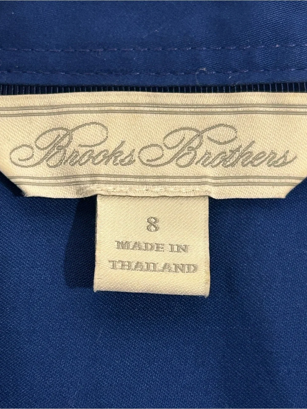 Brooks Brothers Signature A-Line Cotton Sateen Shirt Dress Belted Blue Sz 8